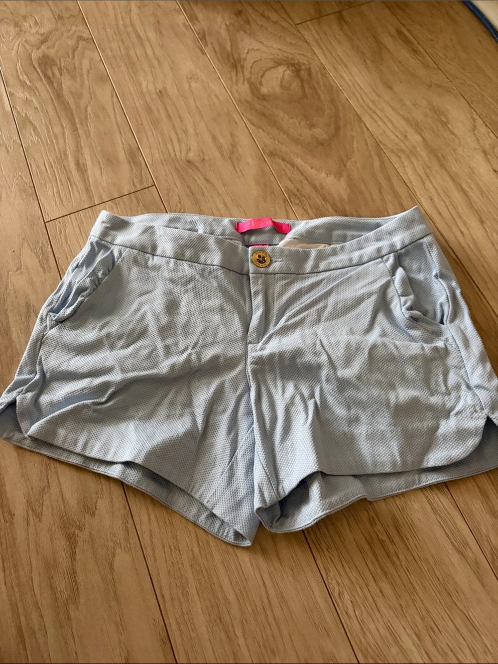 Lilly Pulitzer Light Blue Callahan Shorts With Ruffle